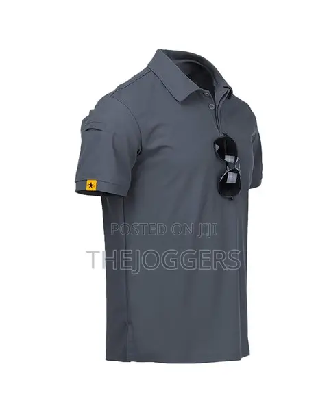 Men's Tactical,Breathable,Sweat-Wicking Golf Polo T-Shirt With Pocket