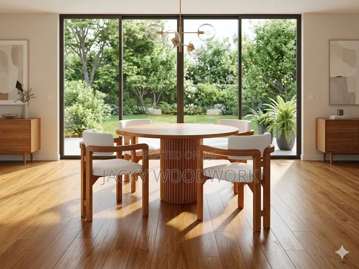 Mid-Century Round Pedestal Dining Set