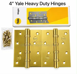 4-Inch Yale Heavy-Duty Gold-Finished Brass Door Hinges
