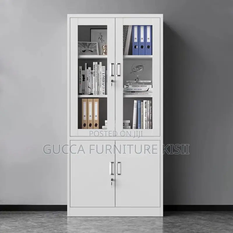 Gray Half Glass Filling Cabinet