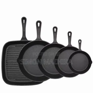 5pcs Cast Iron Skillet Set and Steak Pan