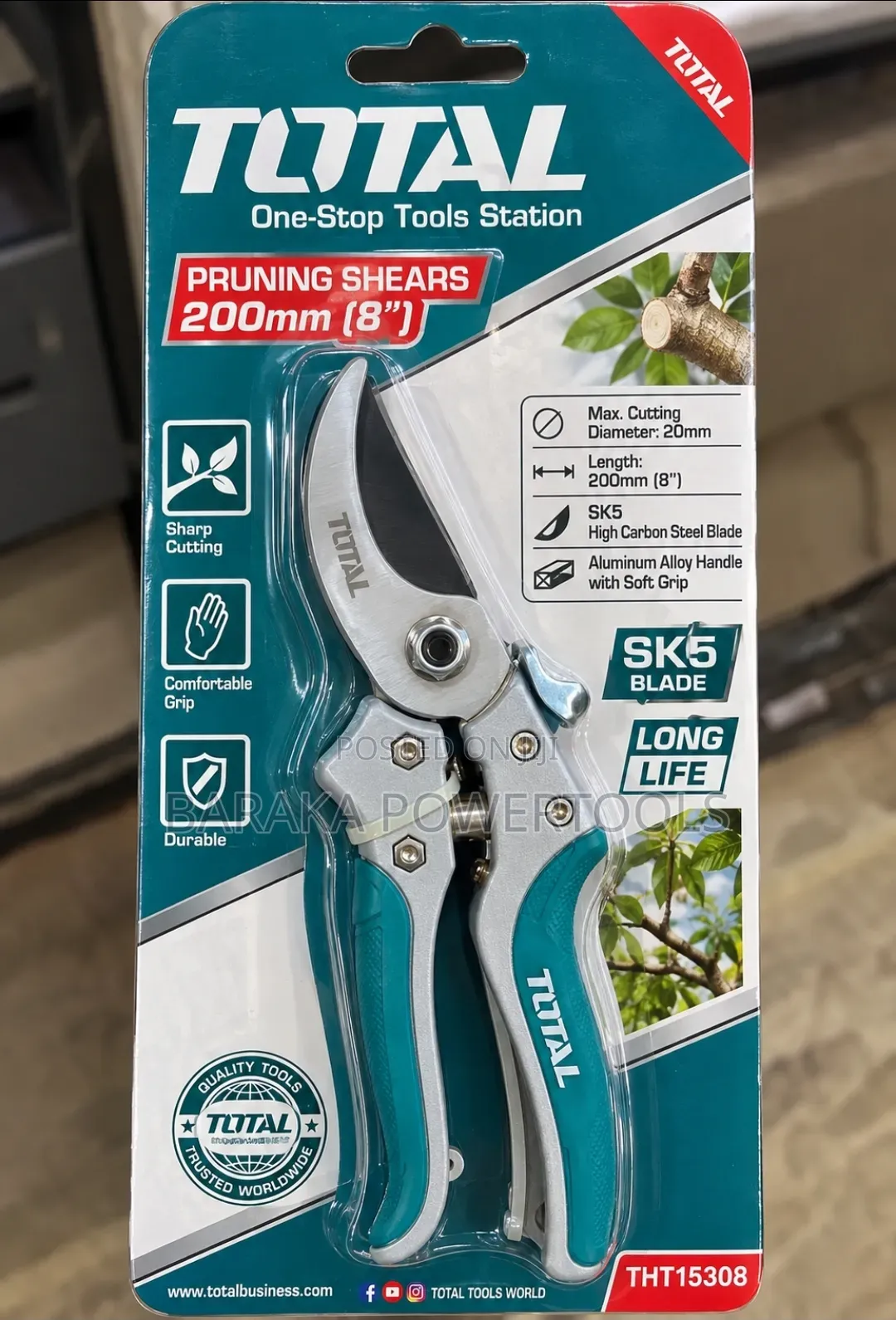 TOTAL THT15308 Pruning Shear (Garden Secateurs).