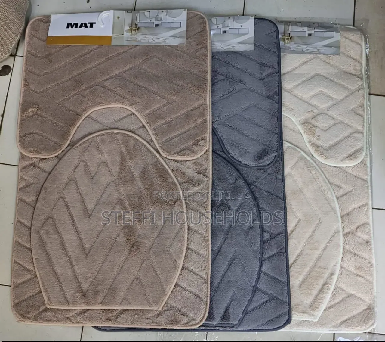 3pc Toilet Set Mats