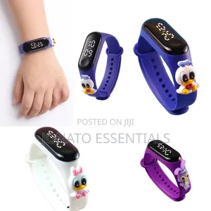 Kids Digital Led Watch Cartoon Donald Duck Silicone Wristband