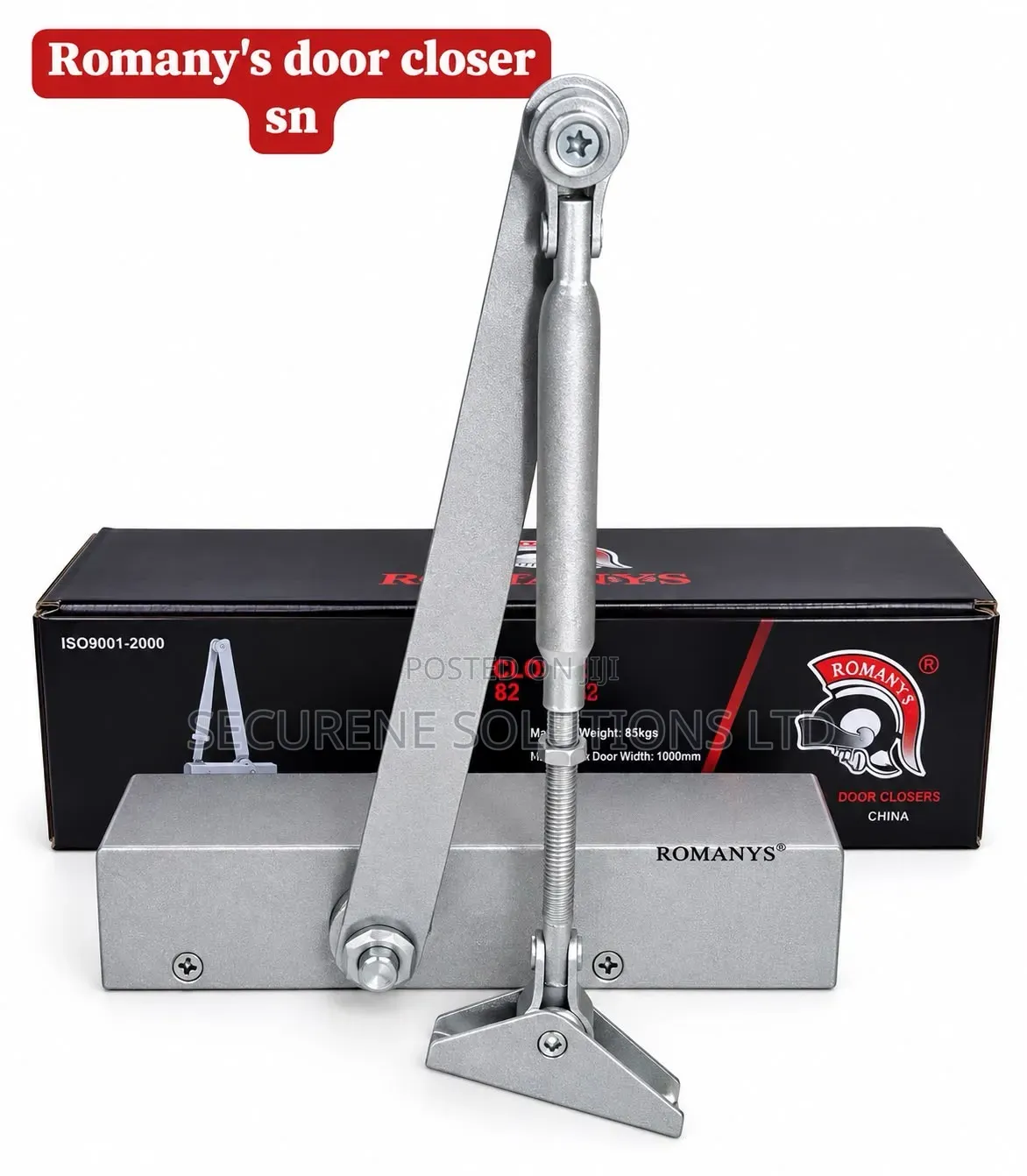 Romany's Silver-Toned Adjustable Hydraulic Automatic Door Closer