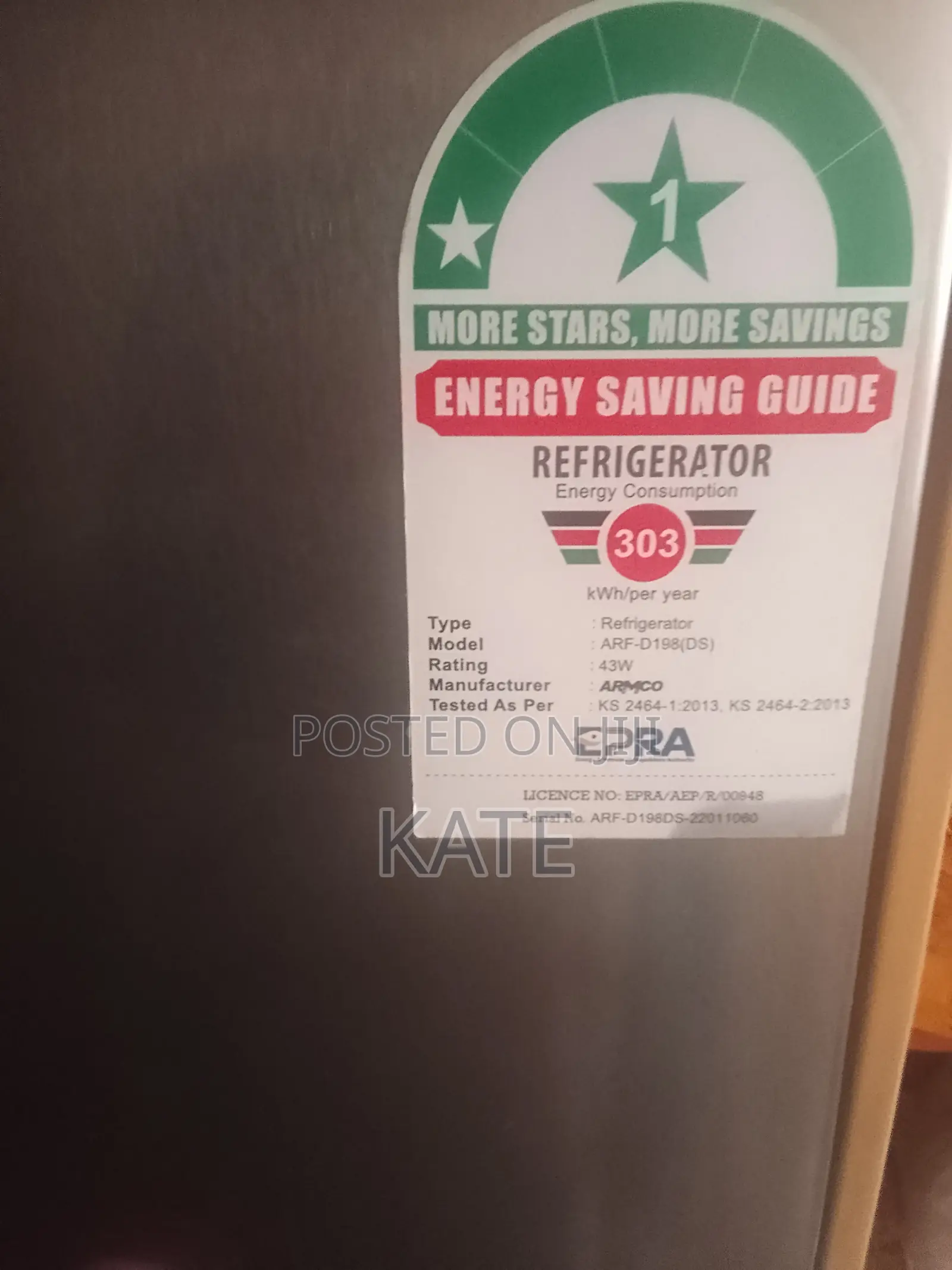 Armco Double Door Fridge (ARF-D198(DS)