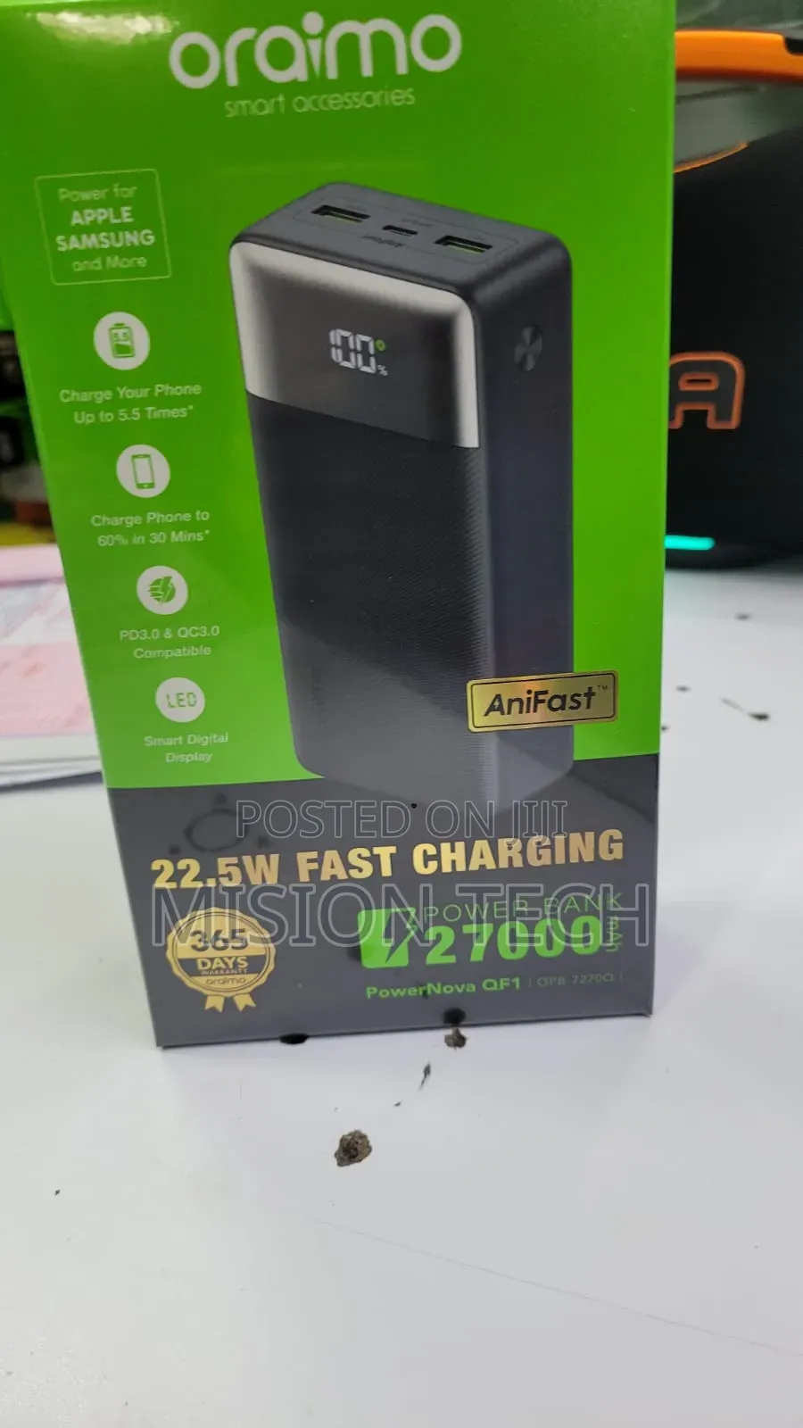 Oraimo PowerNova QF1 27000mAh 22.5W Fast Charging Power Bank 