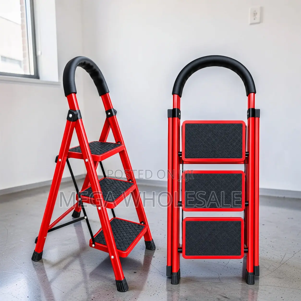 2,3,4 5 Step Folding Ladder Ergonomic Handle for Warehouse Application