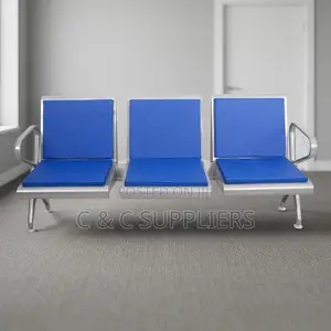3-Seater Blue Heavy Duty Waiting Bench.
