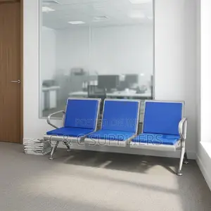 3-Seater Blue Heavy Duty Waiting Bench.