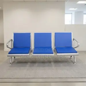 3-Seater Blue Heavy Duty Waiting Bench.