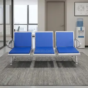 3-Seater Blue Heavy Duty Waiting Bench.