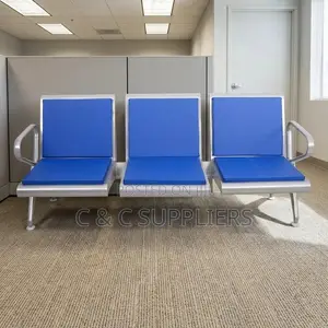 3-Seater Blue Heavy Duty Waiting Bench.