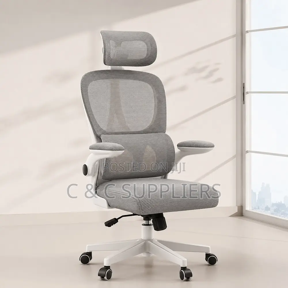 Adjustable White Staff Desk Chair