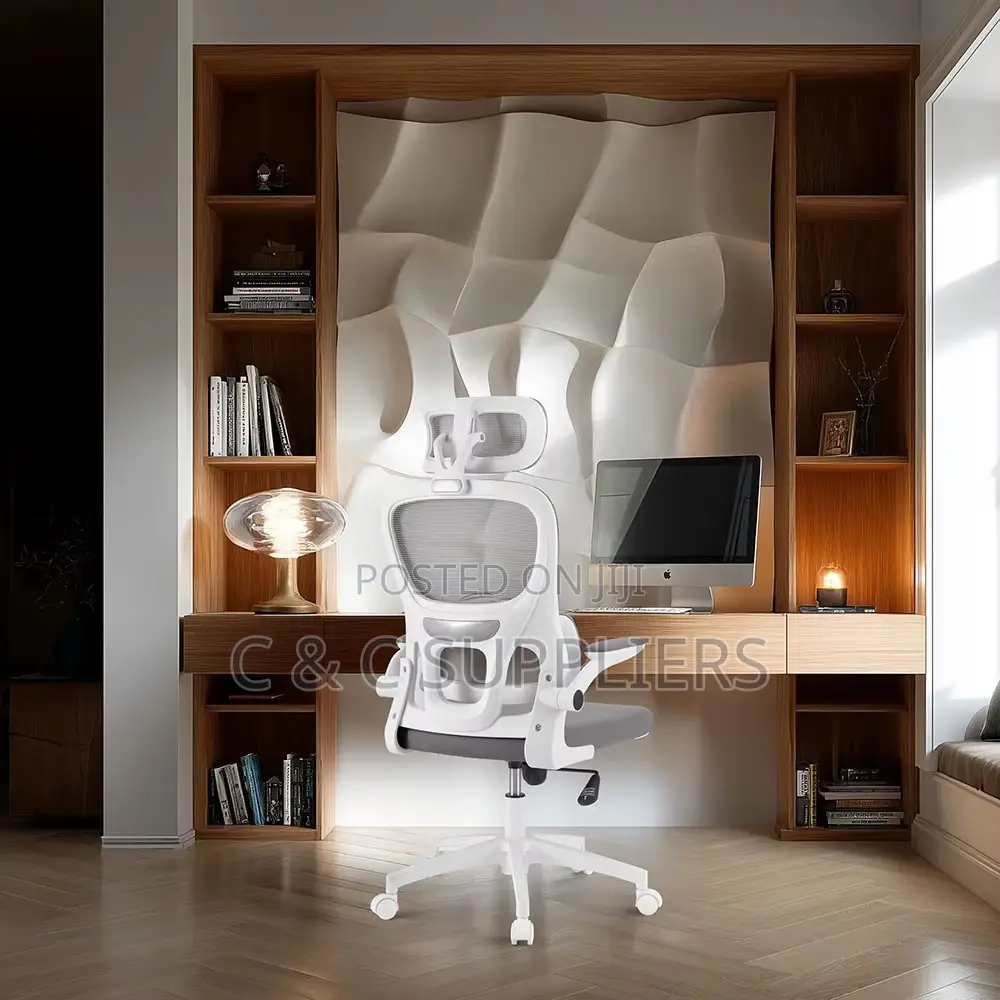 Adjustable White Staff Desk Chair