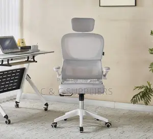 Adjustable White Staff Desk Chair