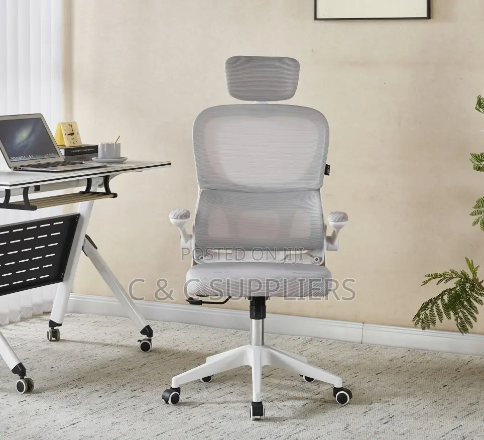 Adjustable White Staff Desk Chair