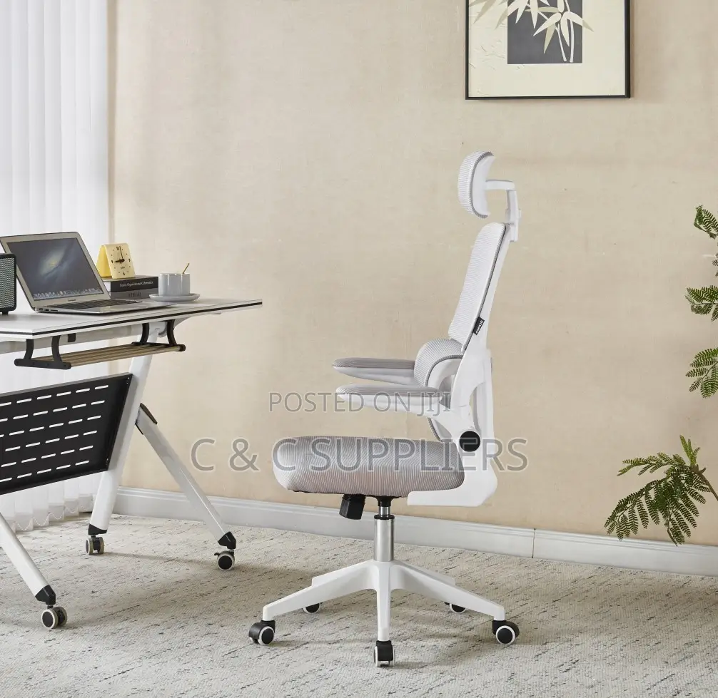 Adjustable White Staff Desk Chair