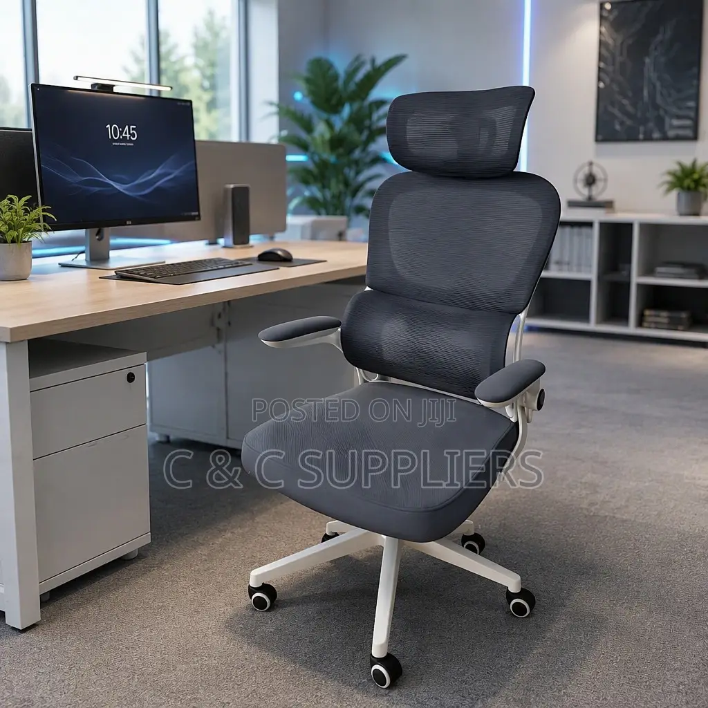 Adjustable White Staff Desk Chair