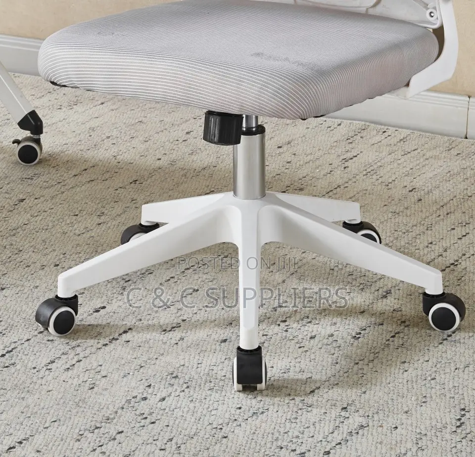 Adjustable White Staff Desk Chair
