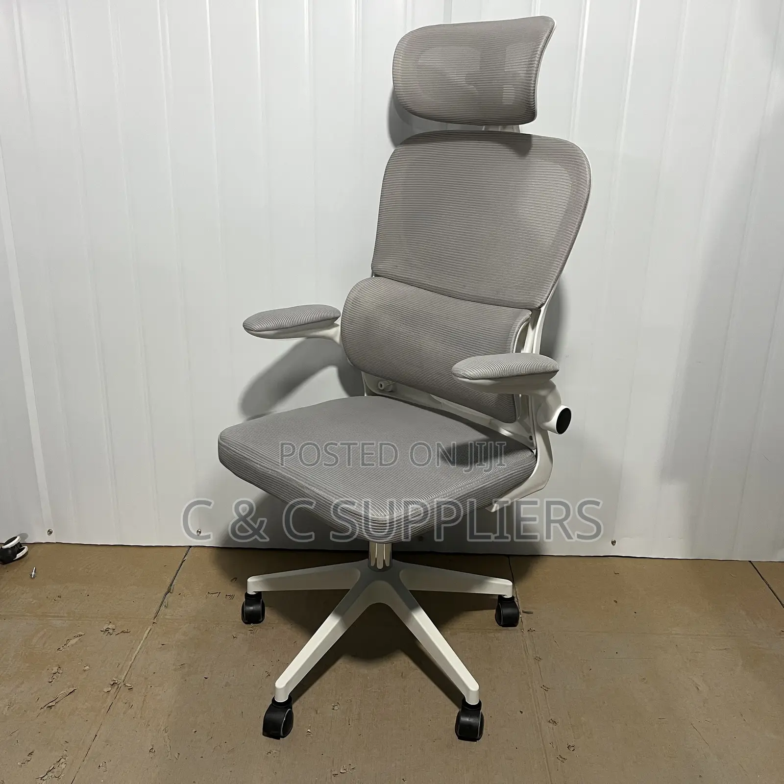 Adjustable White Staff Desk Chair
