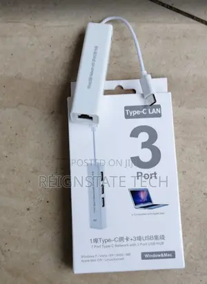 Type C to Lan, 3Ports USB Macbook Adapter