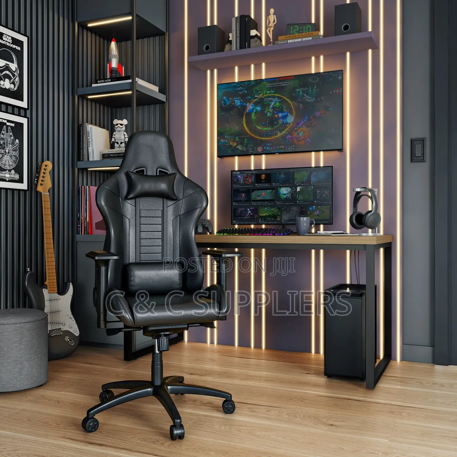 Black Leather Gaming Chair