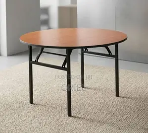 Office Table : 1.8M 4-Seater Brown Meeting Round Table
