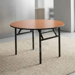 Office Table : 1.8M 4-Seater Brown Meeting Round Table