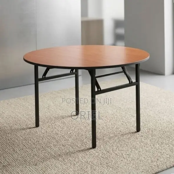 Office Table : 1.8M 4-Seater Brown Meeting Round Table