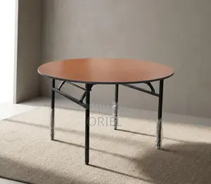 Office Table : 1.8M 4-Seater Brown Meeting Round Table