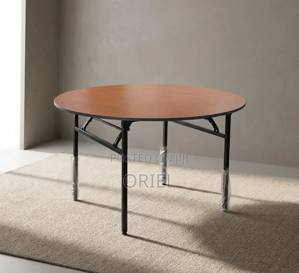 Office Table : 1.8M 4-Seater Brown Meeting Round Table
