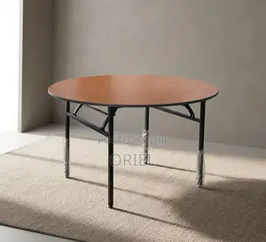 Office Table : 1.8M 4-Seater Brown Meeting Round Table