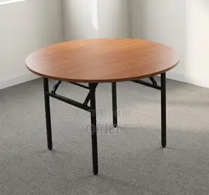 Office Table : 1.8M 4-Seater Brown Meeting Round Table