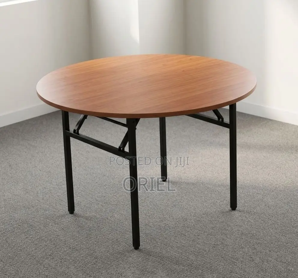 Office Table : 1.8M 4-Seater Brown Meeting Round Table