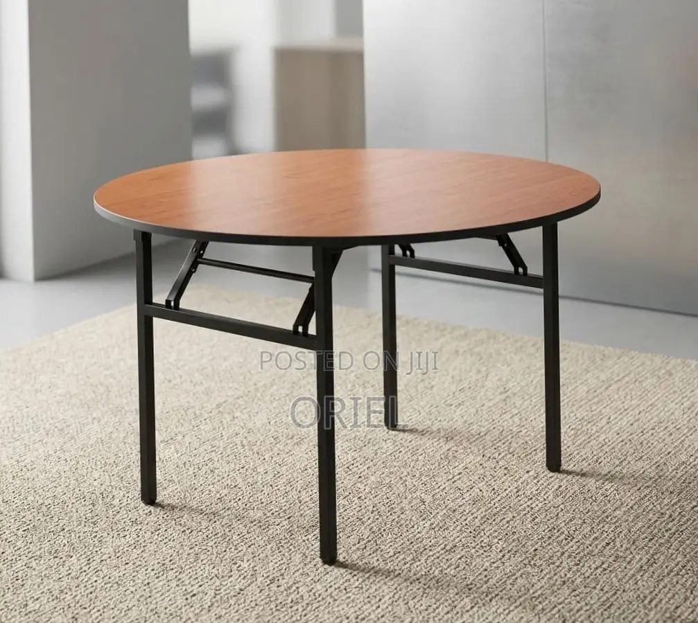 Office Table : 1.8M 4-Seater Brown Meeting Round Table