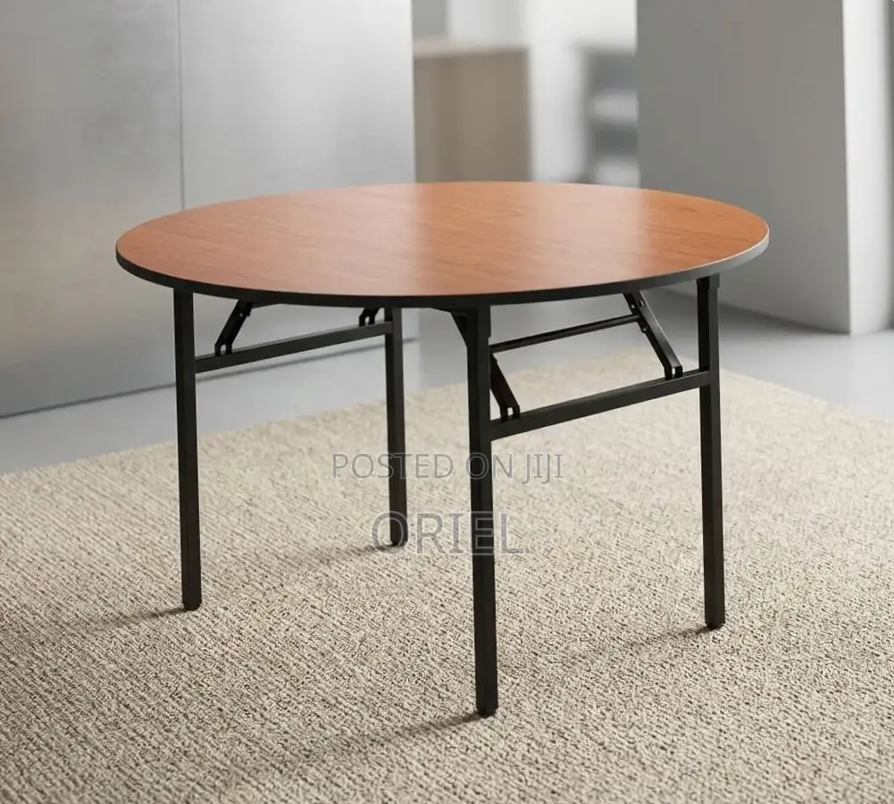 Office Table : 1.8M 4-Seater Brown Meeting Round Table