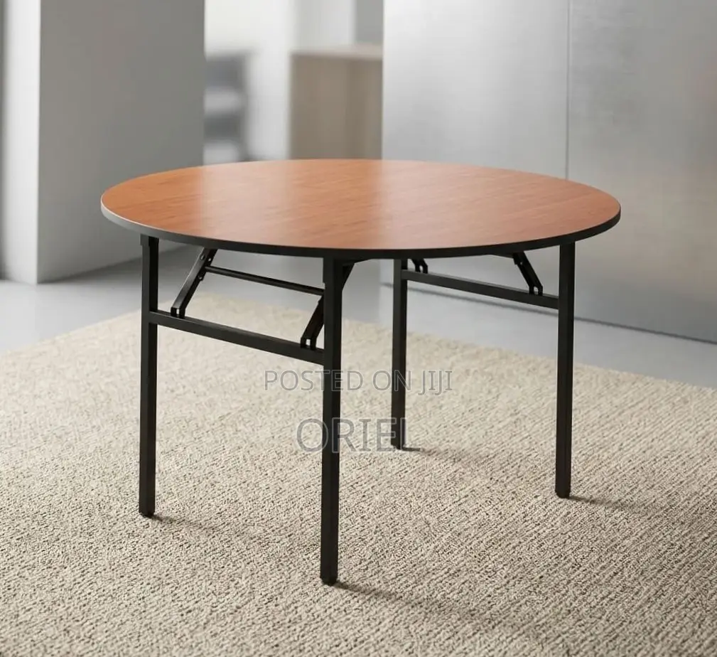 Office Table : 1.8M 4-Seater Brown Meeting Round Table