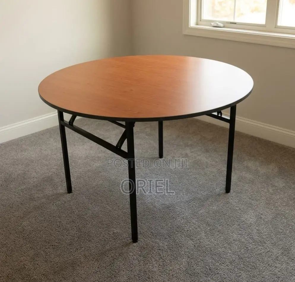 Office Table : 1.8M 4-Seater Brown Meeting Round Table