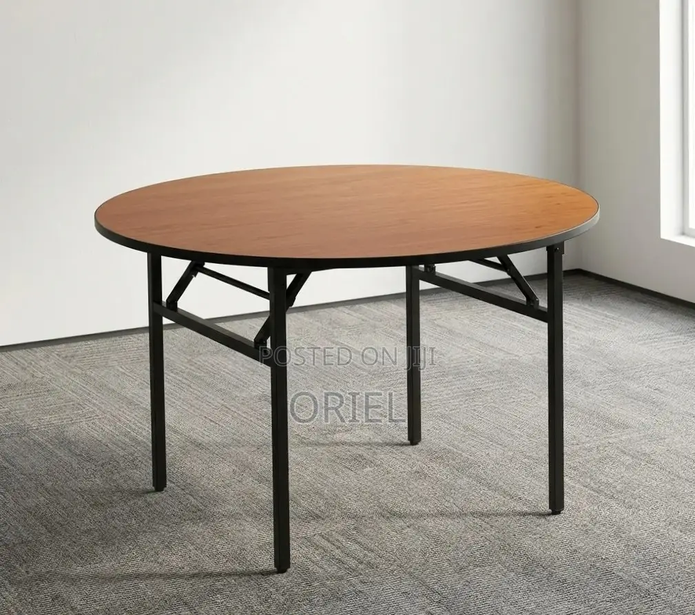 Office Table : 1.8M 4-Seater Brown Meeting Round Table