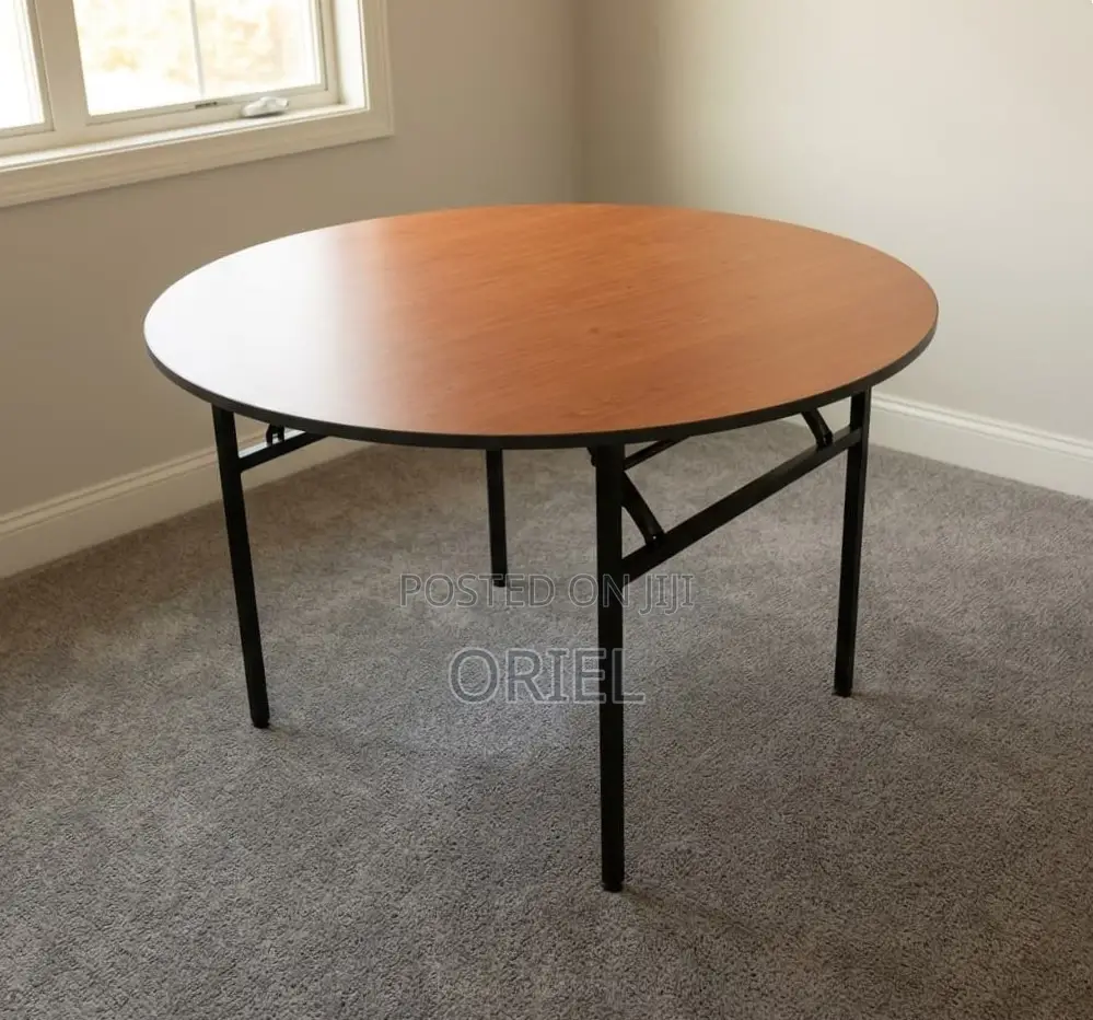 Office Table : 1.8M 4-Seater Brown Meeting Round Table