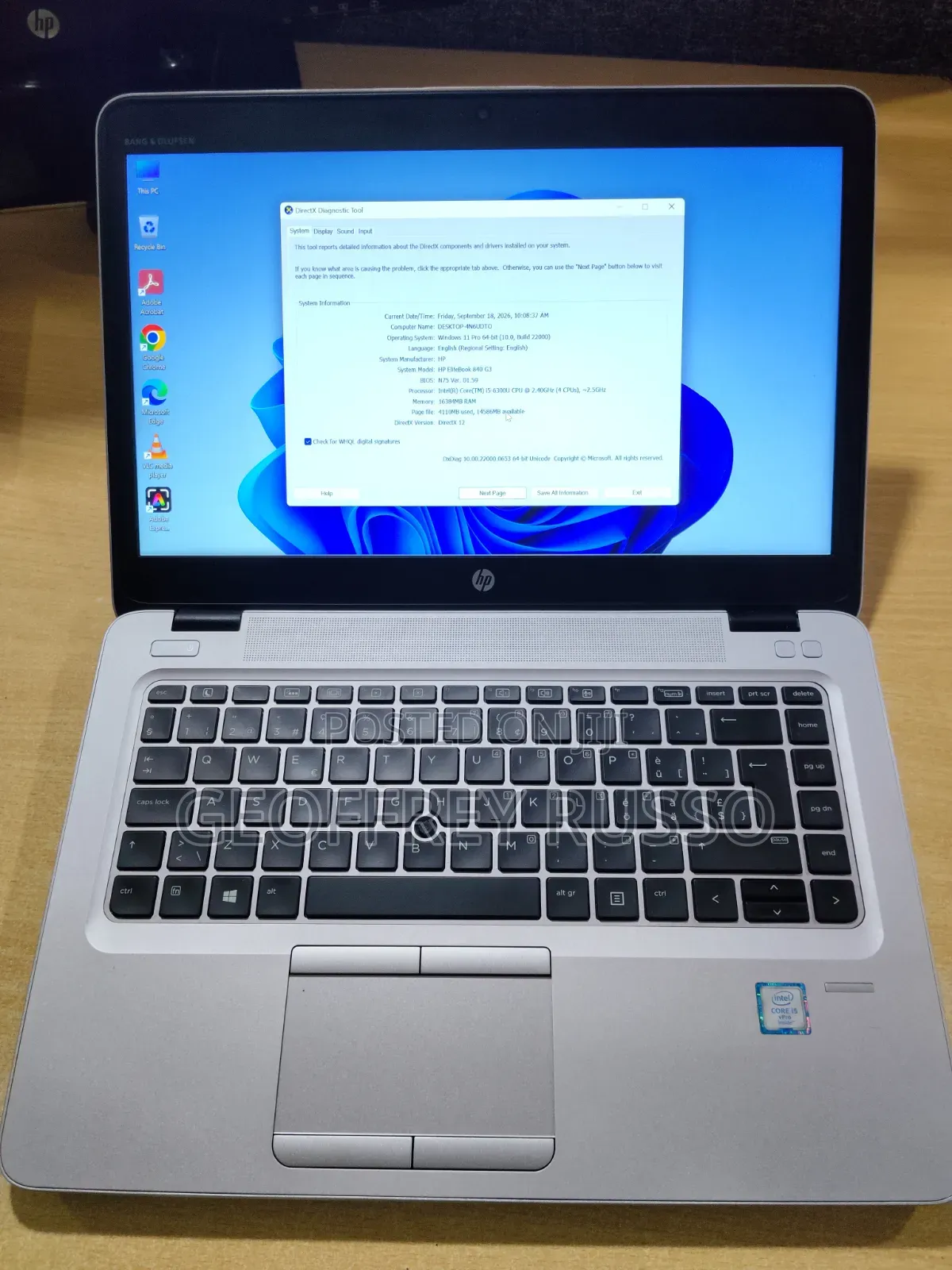 Laptop HP EliteBook 840 G3 16GB Intel Core i5 HDD+SSD 256GB