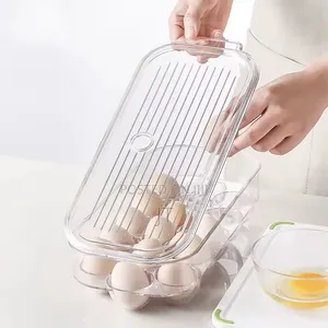 16 Grid Egg Holder With Handle Lid