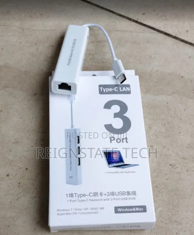 USB C to Lan Macbook Adapter With 3 USB