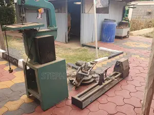 Band Saw, Wood Lathe and Mitre Saw. Sold as Set