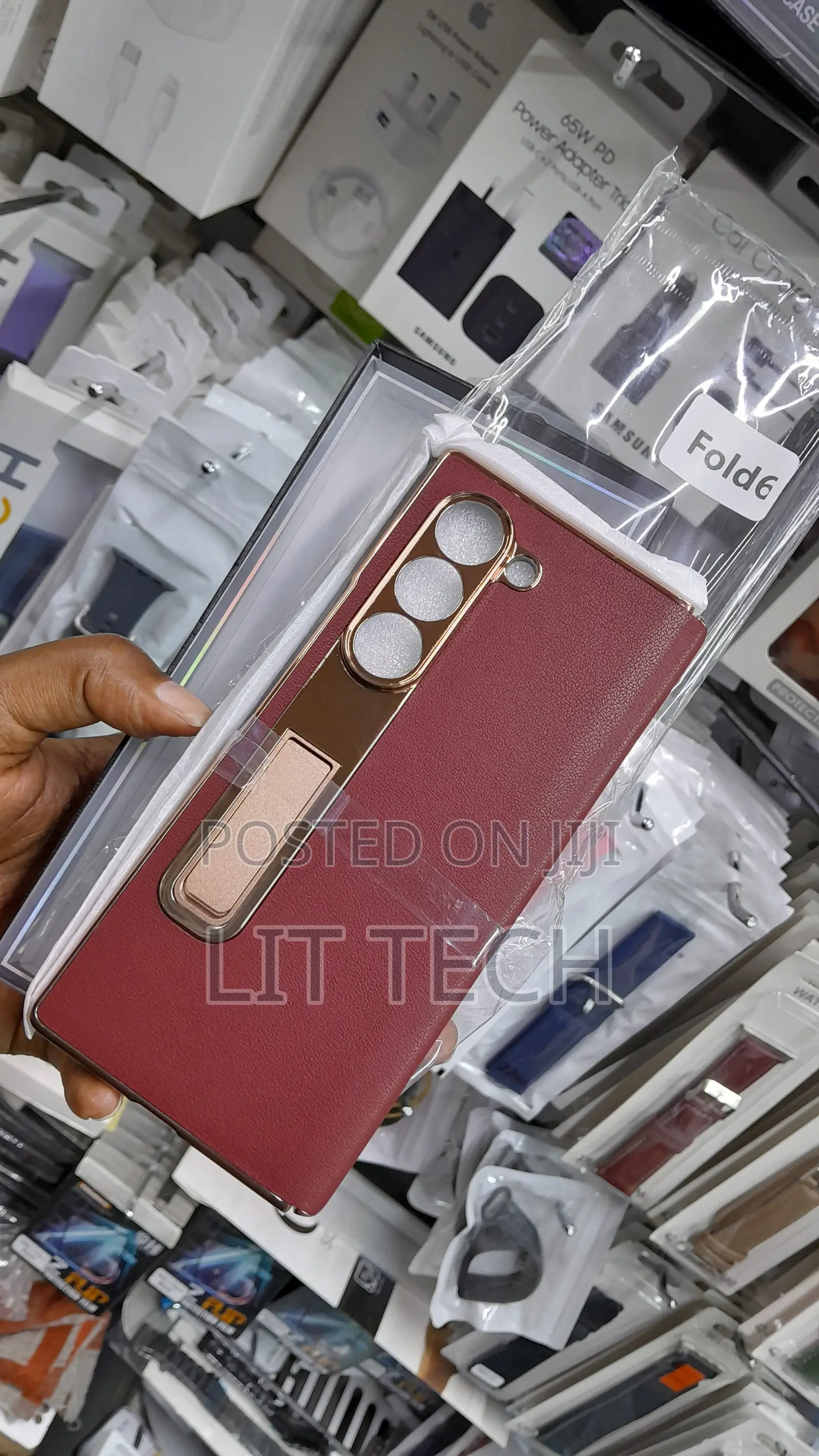 Samsung Galaxy Z Fold 6 Leather Case,Built-in Kickstand