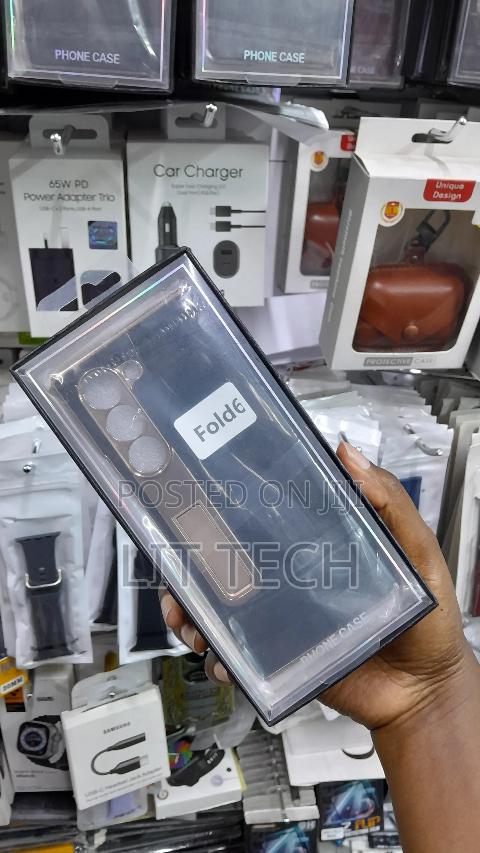 Samsung Galaxy Z Fold 6 Leather Case,Built-in Kickstand