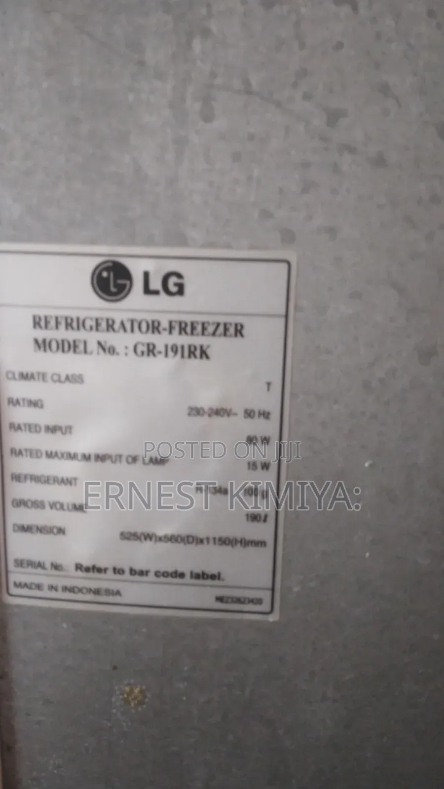 FRIDGE- Model : GR- 191RK. Is Used and in Good Working Condition