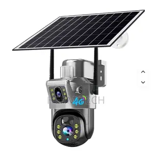 Solar Wireless 4G Dual 4MP PTZ Surveillance Camera for Farm Home