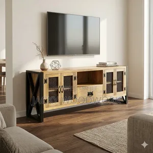 Rustic Loft-Style TV Media Unit / Living Room Credenza